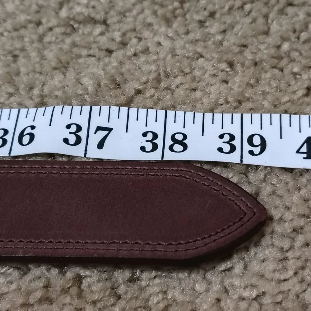 NWT Men’s Shinola Double Stitch Leather Belt Dark Brown, Size 32